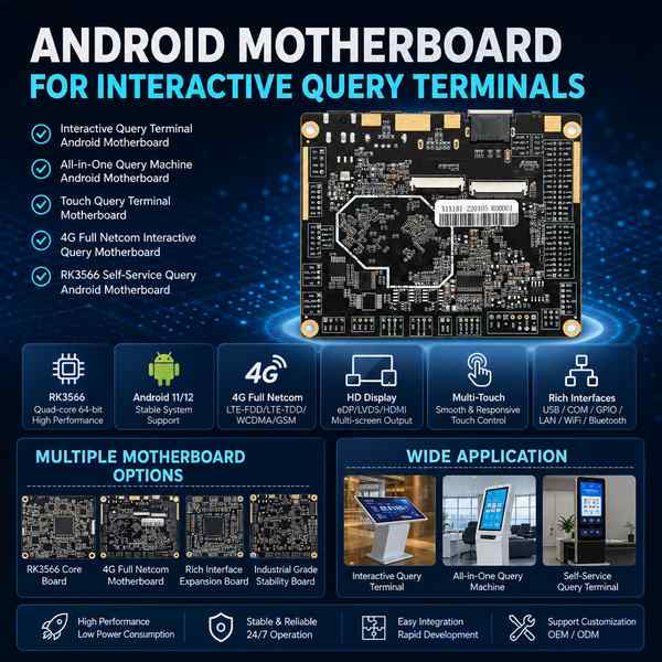 Touch query terminal Android board: Interactive Query Terminal Android Motherboards by AndroidSBC