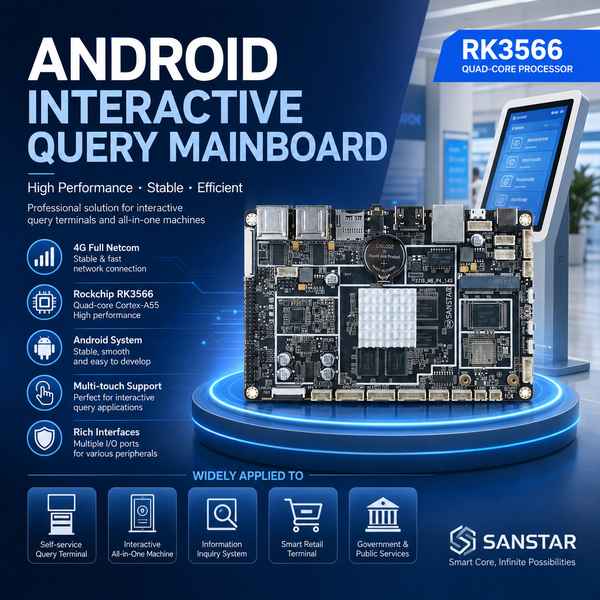7-inch to 98-inch display support: Interactive Query Terminal Android Motherboards by AndroidSBC