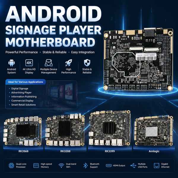 LVDS single/dual-channel display board: Digital Signage Player Box Android Motherboards by AndroidSB