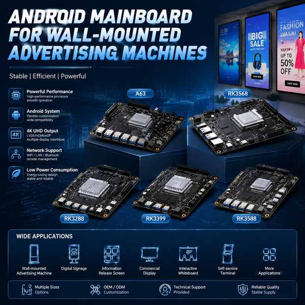 AndroidBoard ASBC-3568W Wall Mount Advertising Android Motherboard — Rockchip RK3568 VESA Signage Board Manufacturing Excellence ASBC-3568W Wall Mount Advertising Android Motherboard for Chicago