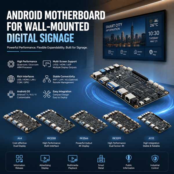 Best Wall Mount Android Signage Board Manufacturer | Switzerland Export - CE/FCC/RoHS AndroidSBC