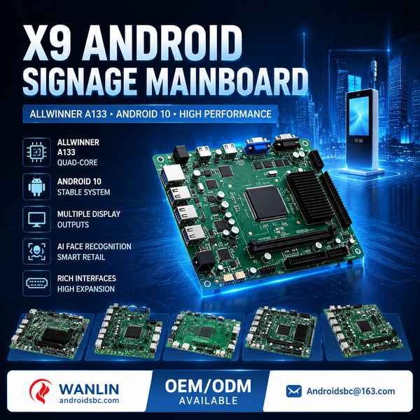 Allwinner A133 Android motherboard for USA: A133-Powered X9 Board by AndroidSBC China Factory