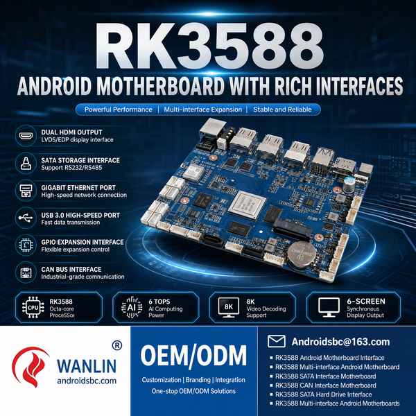 AndroidSBC ASBC-IO100 RK3588 Android Motherboard — 2x SATA, 4GB LPDDR4, Factory Direct ASBC-IO100 RK3588 SATA storage expansion board RK3588 Android Motherboard for Chicago
