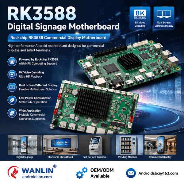 RK3588 high-reliability embedded board for Nigeria Buyers: RK3588 Advertising Board Export by Androi