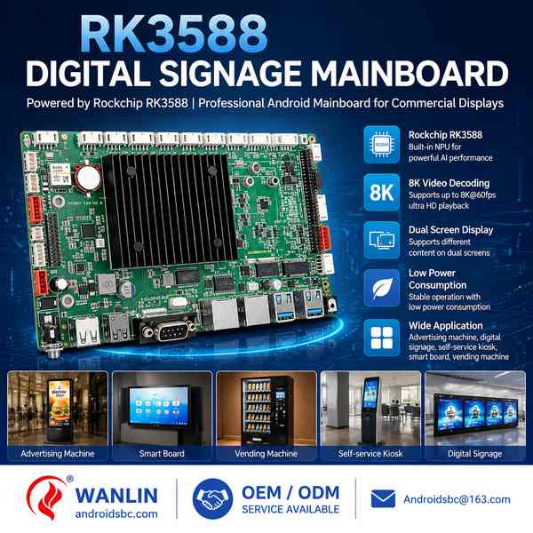 Best price RK3588 Android mainboard for Australia Buyers: RK3588 Advertising Board Export by Android