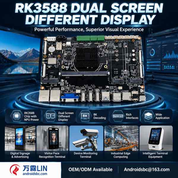 RK3588 dual display supermarket advertising for Switzerland Buyers: RK3588 Dual Display Board Export