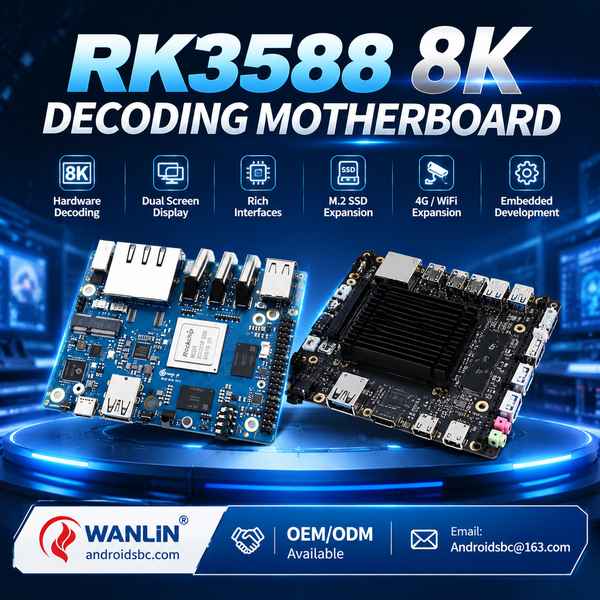 Pre-installed app RK3588 8K signage board for South Korea Buyers: RK3588 8K Decoder Board Export by 