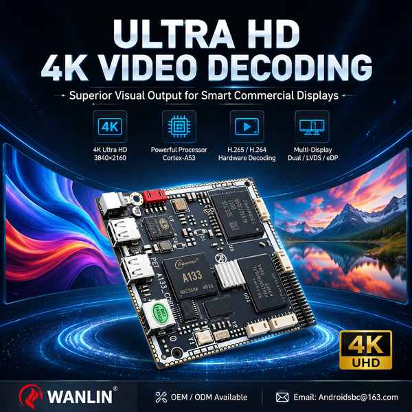 AndroidSBC WFA133-07 Allwinner A133 Board - 4GB LPDDR4 + 32GB eMMC, Factory Direct WFA133-07 Allwinner A133 industrial HMI board Allwinner A133 Board for Phoenix