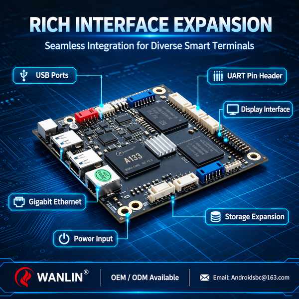 AndroidSBC WFA133-02 Allwinner A133 Board - 2GB LPDDR4 + 16GB eMMC, Factory Direct WFA133-02 Allwinner A133 SOM system on module Allwinner A133 Board for New York